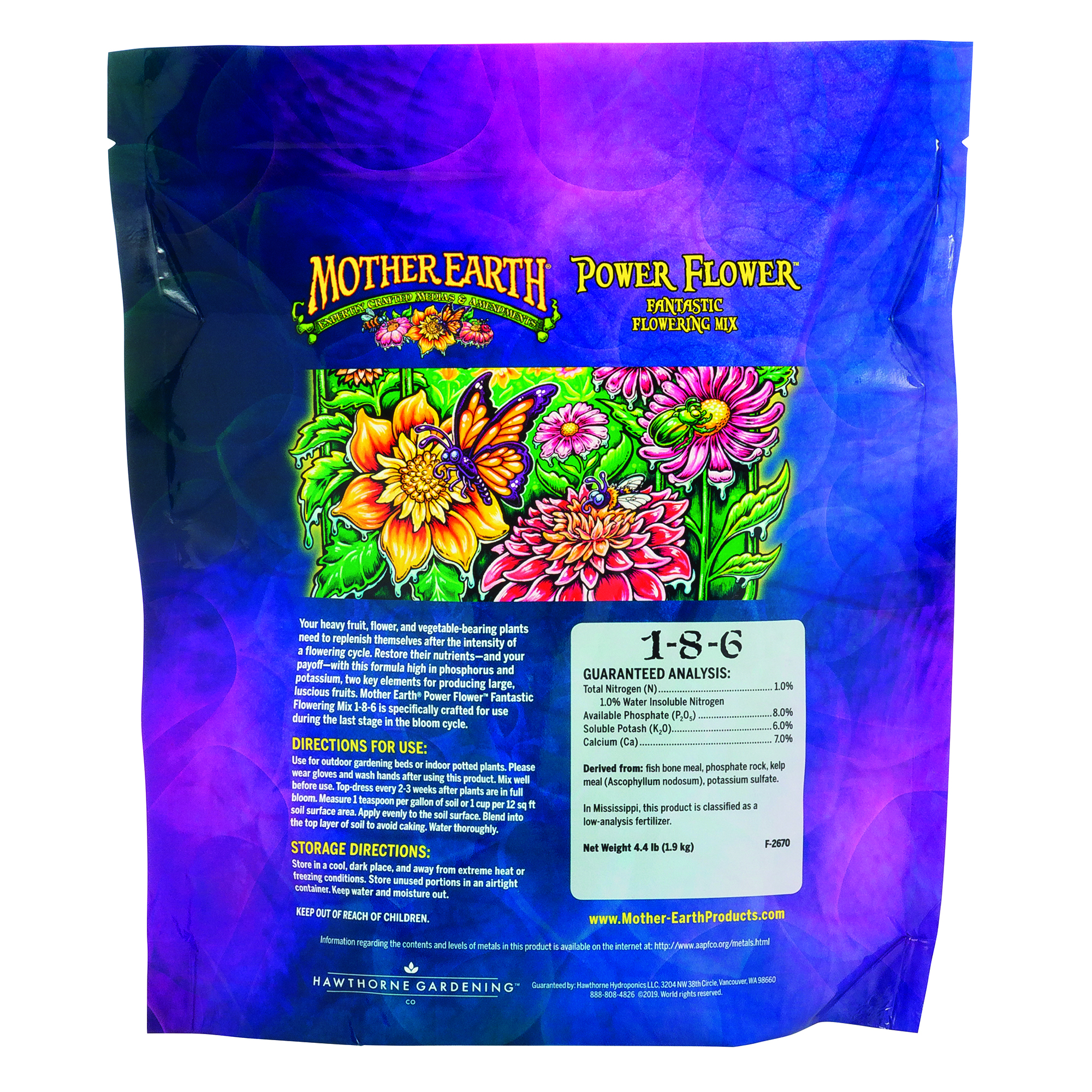 Mother Earth Power Flower Fantastic Flowering Mix 1-8-6 - 2.4lb