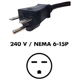Fluence AC Extension Cord - 15ft - NEMA 6-15P Plug to M19 Threaded Connector