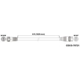 Fluence DC Extension Cable - 6ft - M19 Push-Lock - 2-Pin Female to 2-Pin Male