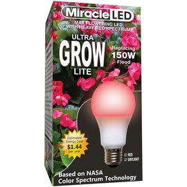 MiracleLED Ultra Grow Lite LED Grow Light Bulb - Red Spectrum - 12W