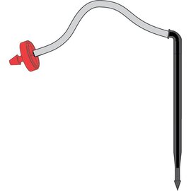 Netafim PCNL Pressure Compensating Spray Stake with Angle Barbed Stake - 30-in - 0.5 GPH - UV White - Bag of 25