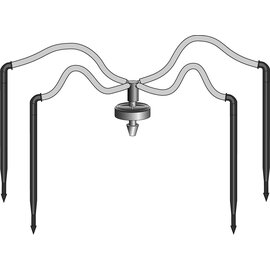 Netafim Flat 4-Way MOD Manifold Assembly - 18-in - UV White PE Tubing