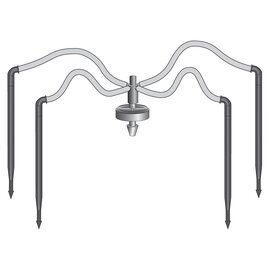 Netafim Flat 4-Way MOD Manifold Assembly with Angle Arrow Dripper - 30-in - UV White PE