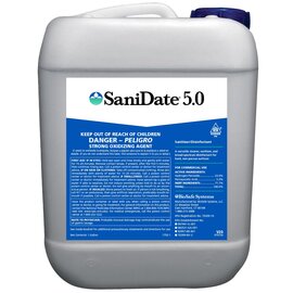 BioSafe Systems SaniDate 5.0 Sanitizer & Disinfectant - 2.5 Gal - OMRI Listed - No-Rinse Formula