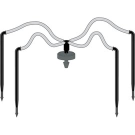 Netafim Flat 4-Way MOD Manifold Assembly with Angle Arrow Dripper - 4 x 24-in Legs - Bag of 25