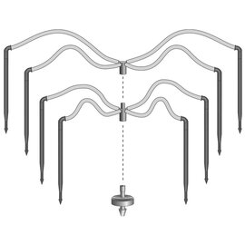 Netafim Flat 4-Way Stackable MOD Manifold with Angle Arrow Dripper - 18-in