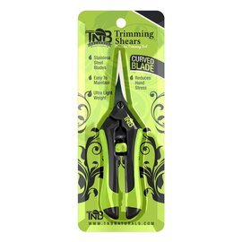 TNB Naturals Trimming Shears - Curved Blades - Green - Stainless Steel
