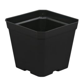 Gro Pro Injection Molded Plastic Pot - 4 x 4 x 3.5-in - Square - Black