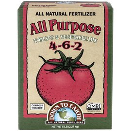 Down To Earth All-Purpose Mix 4-6-2 Organic Fertilizer - 5 lb - OMRI Listed