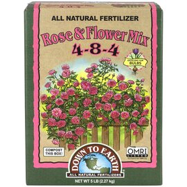 Down To Earth Rose & Flower Mix 4-8-4 Organic Fertilizer - 5 lb - OMRI Listed