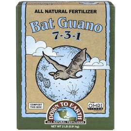 Down To Earth Bat Guano 7-3-1 Organic Fertilizer - 2 lb - OMRI Listed
