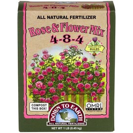 Down To Earth Rose & Flower Mix 4-8-4 Organic Fertilizer - 1 lb - OMRI Listed