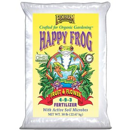 FoxFarm Happy Frog Fruit & Flower Fertilizer 4-9-3 - 50 lb Bag - OMRI Listed