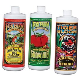 FoxFarm Liquid Nutrient Trio Soil Formula Fertilizer Kit - 32 Oz Each