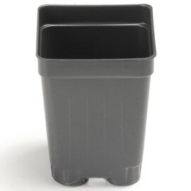 Landmark Plastic Deep Square Nursery Pot - 2.63 x 3.5-in - Black - Case of 800