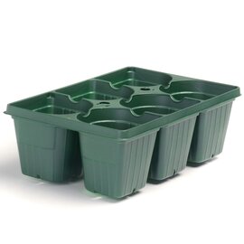 Landmark Plastic T-Pot Market Pack - 6-Cell - 10.11 x 6.73 x 1.55-in - Black - Case of 300