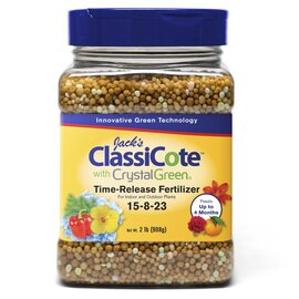 Jack's Classic ClassiCote with CrystalGreen 15-8-23 Time-Release Fertilizer - 2 lb Shaker Jar