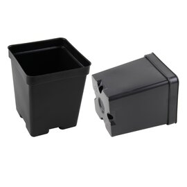 Grower Select Square Deep Vacuum Pot - Black - 4.5-in - 1.72 Qt Capacity - Case of 420