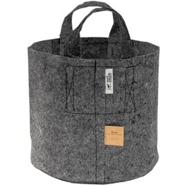 Root Pouch Grey Line Natural Fiber Blend Fabric Pot with Handles - 25 Gal - Grey