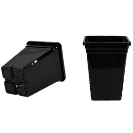 Sunpack Tall Square Pot - Black - 7 x 7-in