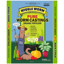 Wiggle Worm Soil Builder Pure Worm Castings Organic Fertilizer - 15 lb - OMRI Listed