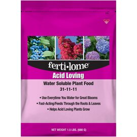 Ferti-lome Acid-Loving Water Soluble Plant Food 31-11-11 Granules - 1.5 lb