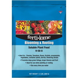 Ferti-lome Blooming and Rooting Soluble Plant Food 9-58-8 Granules - 1.5 lb