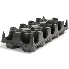 Landmark Plastic Round Transport Tray - 10-Pot - 4-in - Gray - Case of 75