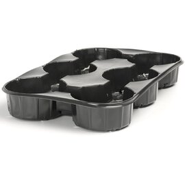 Landmark Plastic Nursery Container Carrying Tray - 3-Qt - 6-Cell - 2 x 3 - Black - Case of 50