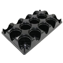 Grower Select Transport Tray - 8-Pocket - Black - for 5-in Round Pots - 19.63 x 9.63-in - Case of 90