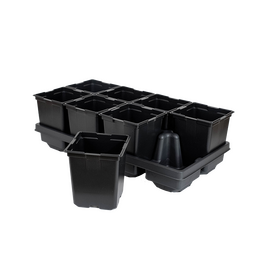 T.O. Plastics Square Pot Carry Tray - 8-Cell (2 x 4) - 10.94 x 21.44 x 3.03-in - For SVD-550 Series Pots - 25-Pack