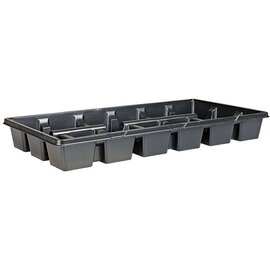 Landmark Plastic Trade Gallon Flat Bottom Transport Tray - 6-Cell - 13 x 19.63-in - Black - Case of 50