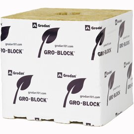 Grodan Improved Gro-Block Rockwool Grow Block - Hugo - 6 x 6 x 6-in - Pre-Cut Hole - Case of 64