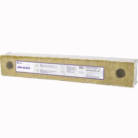 Grodan Improved Gro-Block Rockwool Grow Block Strip - Large GR10 - 4 x 4 x 4-in - Pre-Cut Hole - Shrink-Wrapped - Case of 144