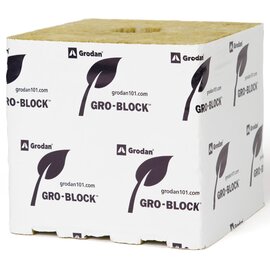 Grodan Improved Gro-Block Rockwool Grow Block - Hugo - 6 x 6 x 6-in - Pre-Cut Hole - Pallet of 512