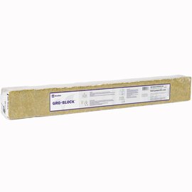 Grodan Improved Gro-Block Rockwool Grow Block Strip - Small GR4 - 3 x 3 x 2.6-in - No Hole - Shrink-Wrapped - Case of 384
