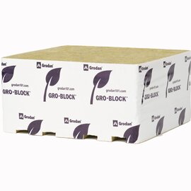 Grodan Improved Uni-Block Rockwool Grow Block - GR40 - 8 x 8 x 4-in - No Hole - Case of 36