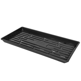 Sunpack Heavy-Duty 1020 Shallow Tray - 10 x 20-in - Black - With Drainage Holes