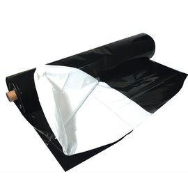 Hydrofarm Black and White Poly Film - 5.5-mil - 100 x 10 ft