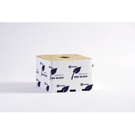 Grodan Improved Gro-Block Rockwool Grow Block - Jumbo - 6 x 6 x 4-in - Pre-Cut Hole - Bulk Pallet