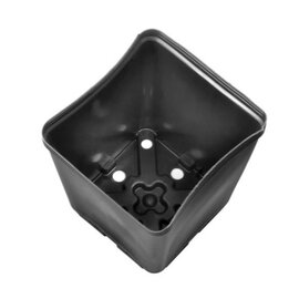 Gro Pro Injection Molded Plastic Pot - 5.5 x 5.5 x 6-in - Square - Black