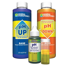 General Hydroponics pH Control Kit - 4-Piece - 8 Oz pH Up, 8 Oz pH Down, 1 Oz Indicator and Vial