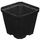 Gro Pro Injection Molded Plastic Pot - 4in x 4in x 3.5in - Square - Black