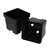 T.O. Plastics Traditional Pot | Square - 4.5in - Black - 4.2in D x 3.62in H - 1.72pt (49.73cu in) - Thermoformed