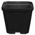Gro Pro Injection Molded Plastic Pot - 4in x 4in x 3.5in - Square - Black
