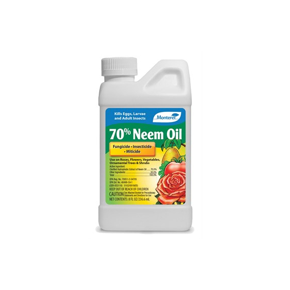 Monterey 70% Neem Oil | 8oz - Insecticide, Miticide and Fungicide - OMRI Listed