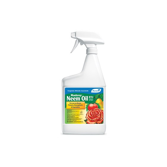 Monterey 70% Neem Oil | 32oz - Ready-to-Use - Trigger Spray - Insecticide, Miticide and Fungicide - OMRI Listed