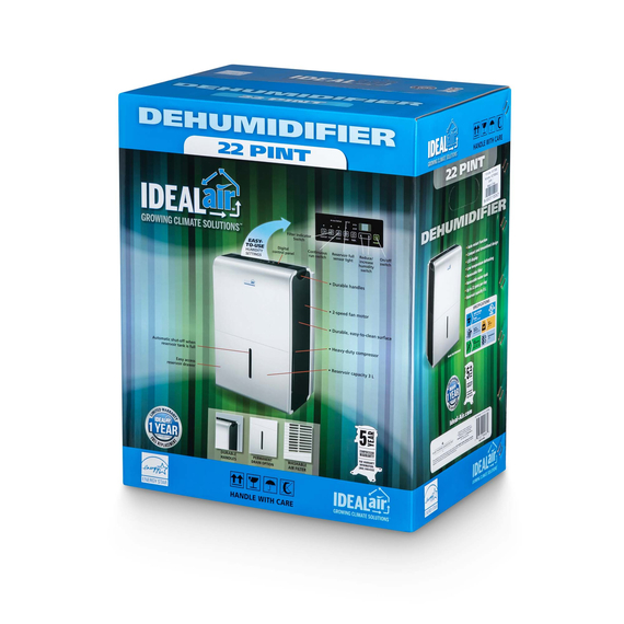 Ideal-Air Dehumidifier - 22 Pint- Up to 30 Pints per Day