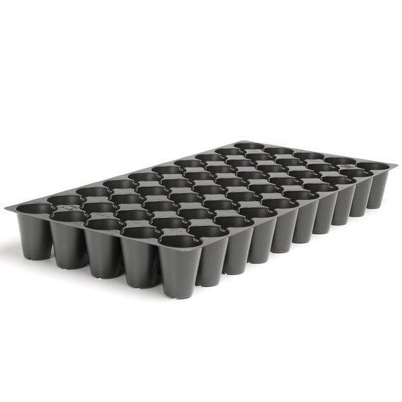 Landmark Plastic Round 1020 Plug Sheet - 50-Cell - 5 x 10 - 2-in Cell - Black - Case of 100