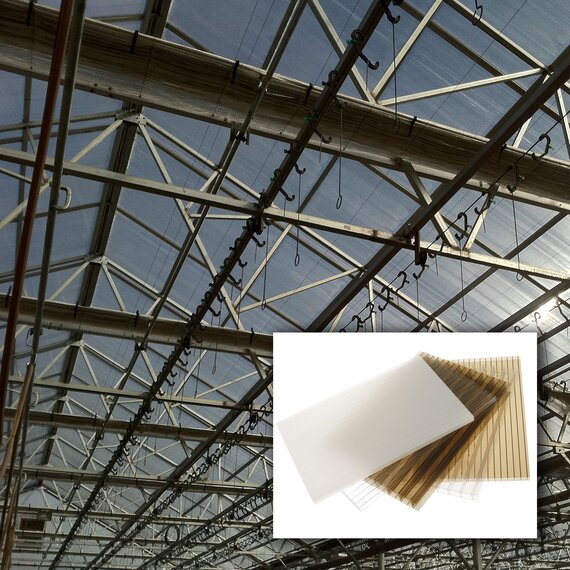 Green-Tek ThermaGlas Twinwall Polycarbonate Sheet - 8-mm - 71.25-in x 11-ft - Clear